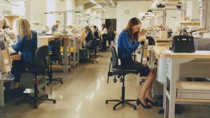 Vue intérieure de l'atelier de Giberville - EHSF de la Vallée de l'Orne